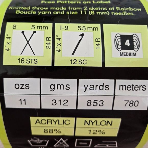 Sensations Rainbow Boucle Yarn in Cream and White - Picture 4 of 8